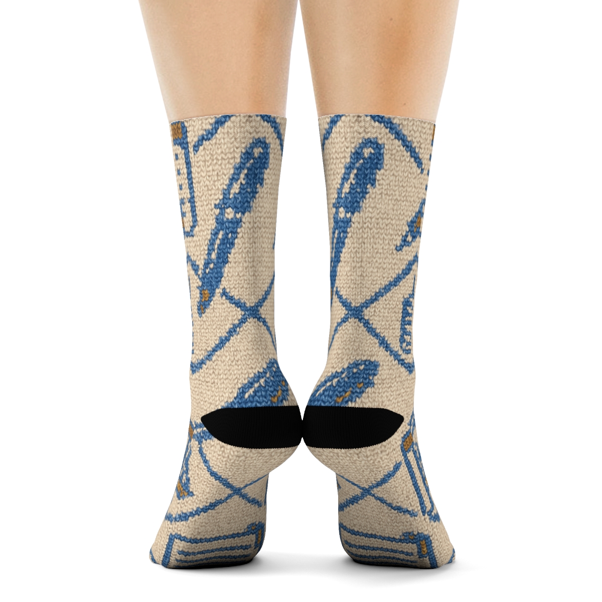 Knitted Paralegal Docket Lattice designer printed crew socks