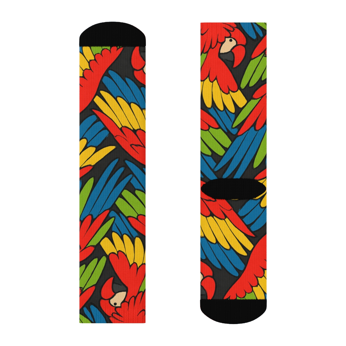 Tropical Parrot Wing Mosaic comfortable cotton crew socks