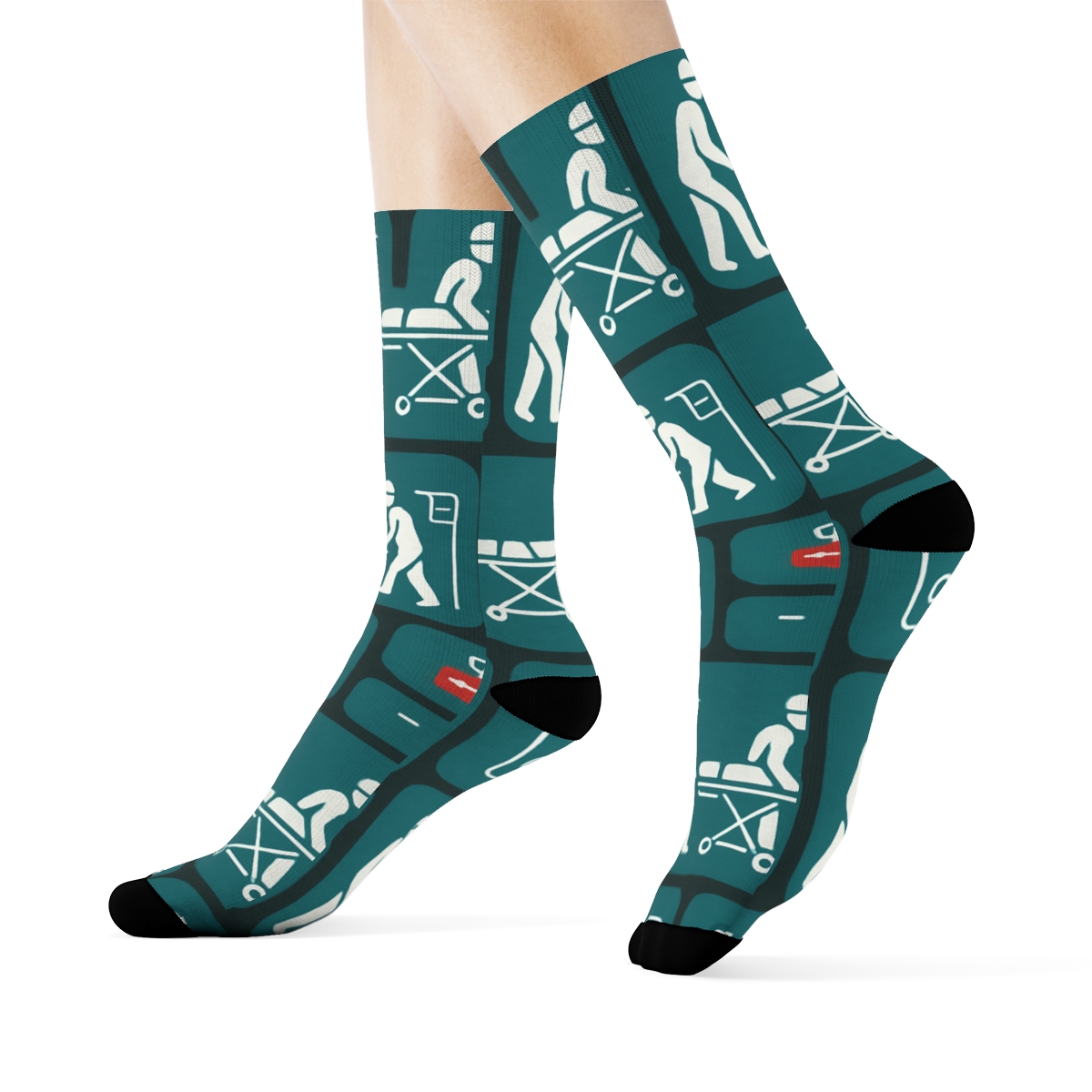 Icon Tiles With Paramedic Rescue Rhythm stylish athletic crew socks