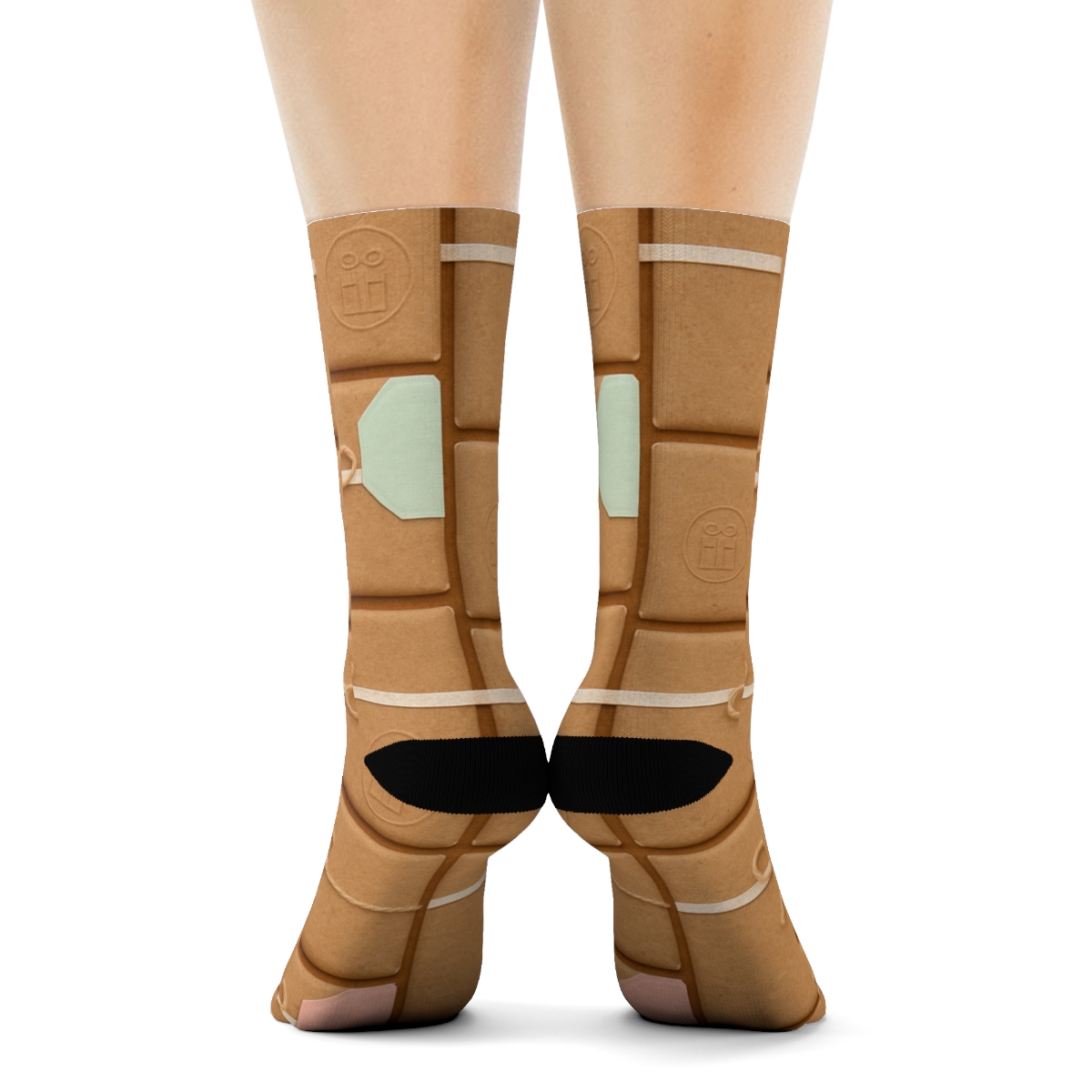 Kraft Wrap Panels With Presents Texture Collage personalized crew socks