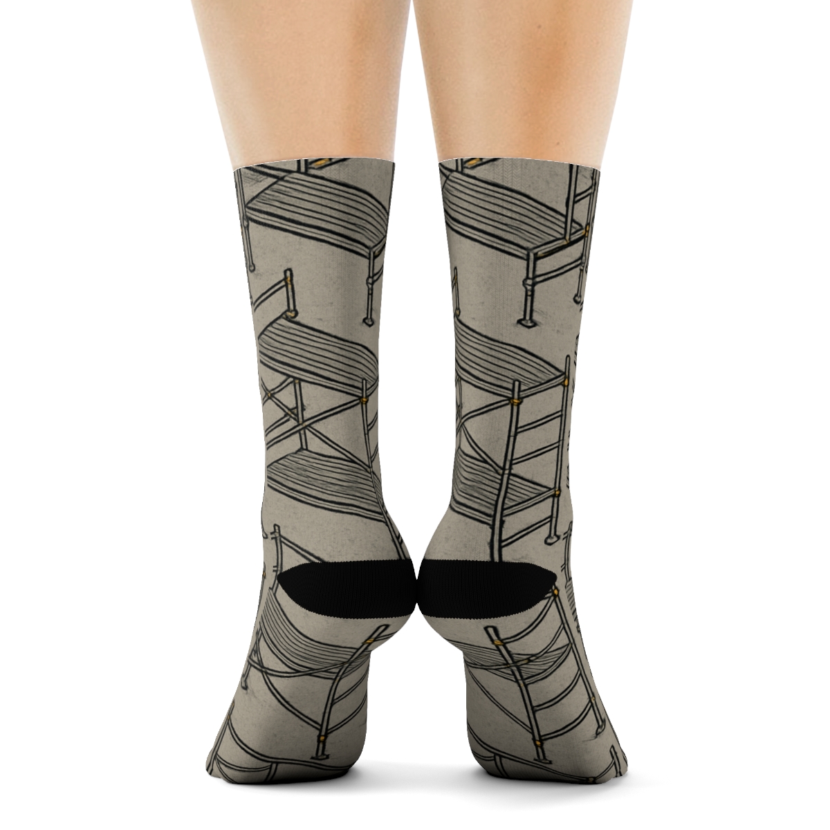 Scaffolding Chevron Study, Construction Worker Edition designer printed crew socks