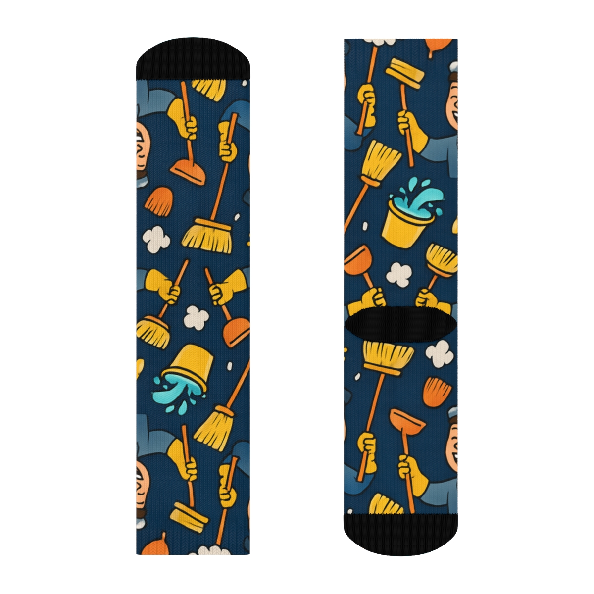 Janitor Juggle Wave Pattern premium sports crew socks