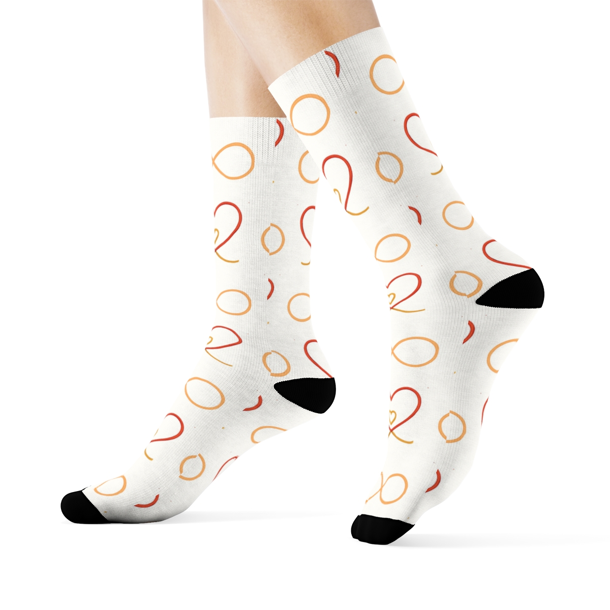 Modern Minimalist Graphic With Valentine’s Infinity Heart Rhythm premium sports crew socks