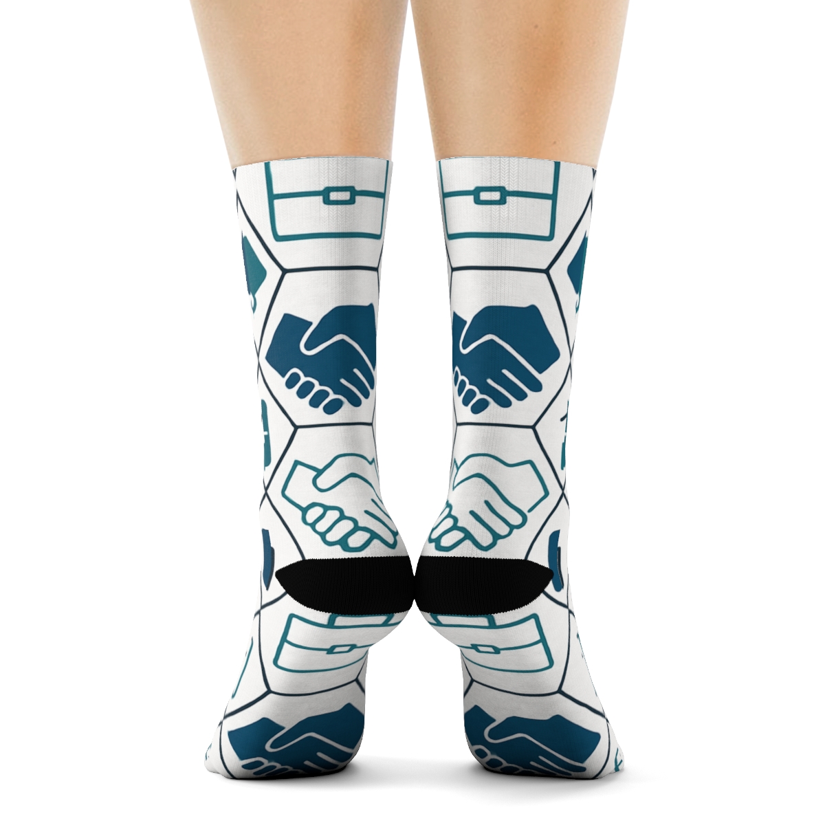 Salesperson Handshake Lattice stylish athletic crew socks