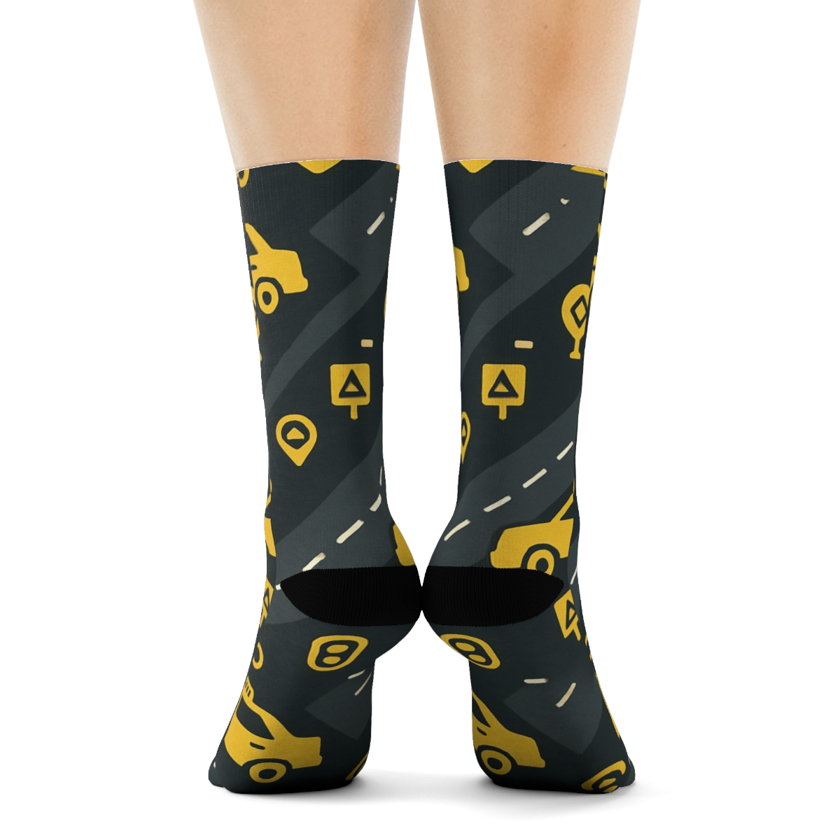 City Map Tessellation For Rideshare Driver comfortable cotton crew socks