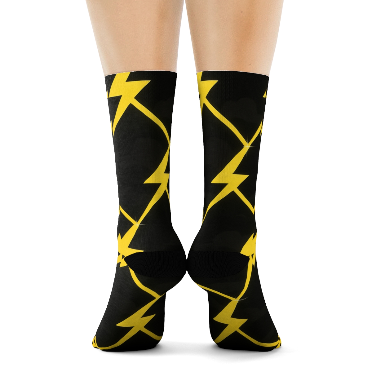 Neon Bolt Lattice Storm soft everyday crew socks