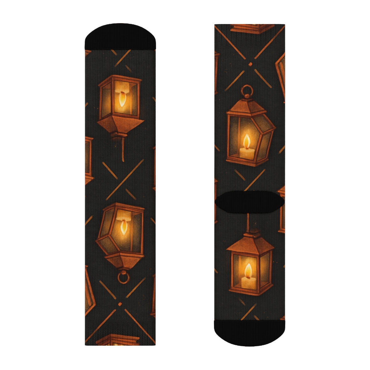 Lantern Lattice With Candle Glow personalized crew socks