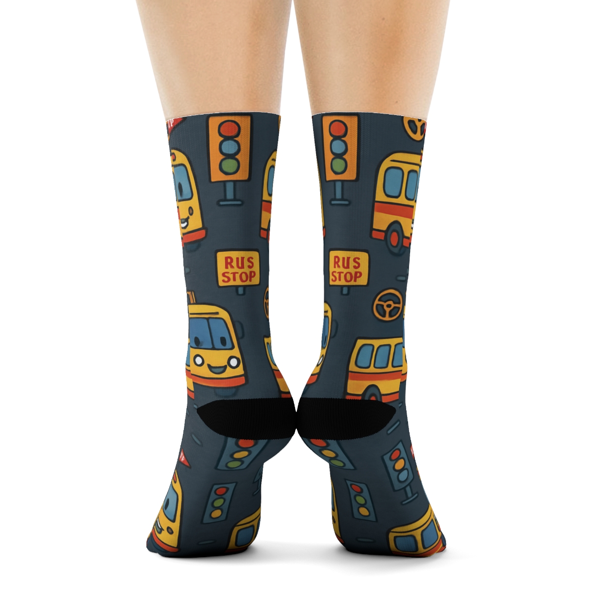 City Route Parade In Bus Driver Style trendy patterned crew socks