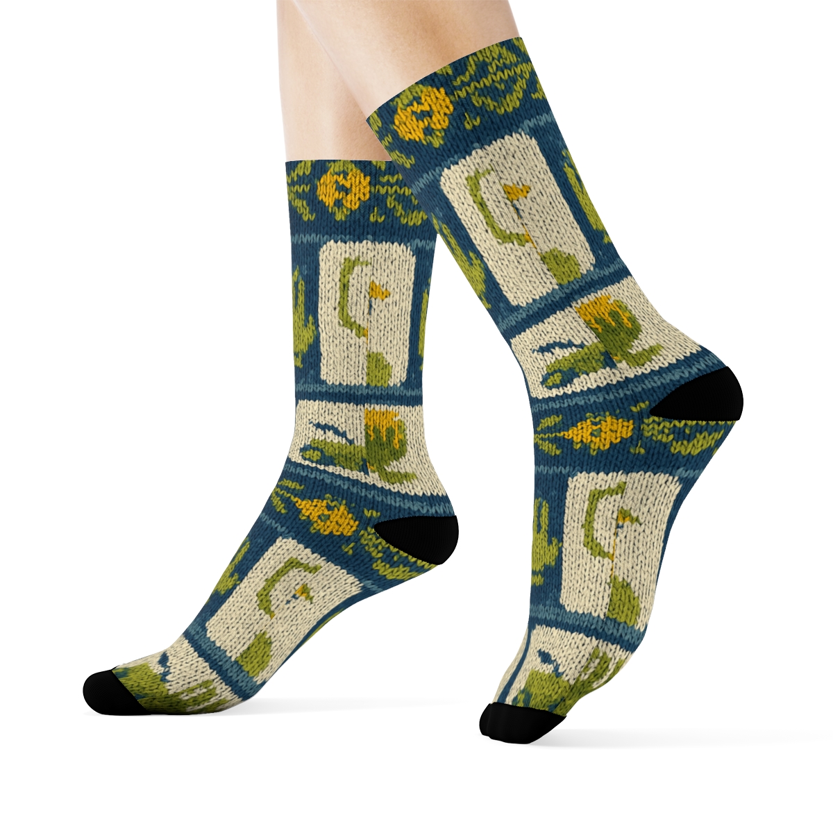 Knitted Garden Border, Groundskeeper Edition unique graphic crew socks