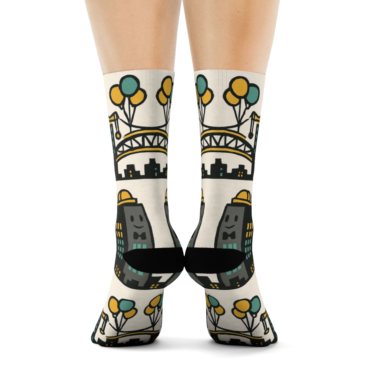 Skyscraper Tessellation, Playful Architect custom crew socks
