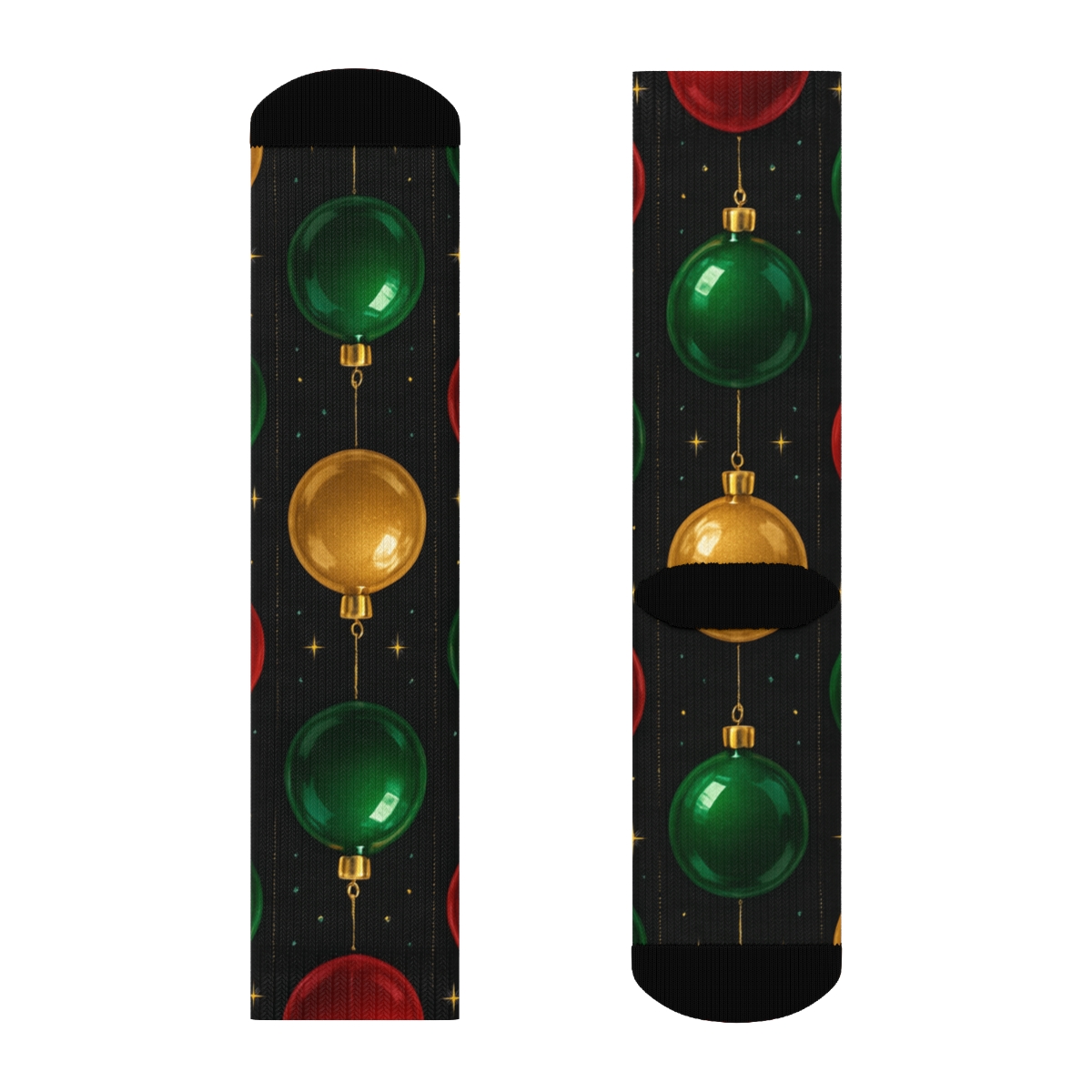 Holiday Ornament Mirage On Midnight Field premium sports crew socks