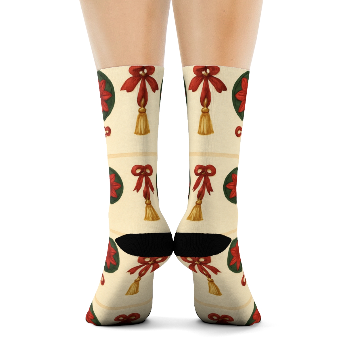 Lantern Procession Holiday Border Christmas stylish athletic crew socks