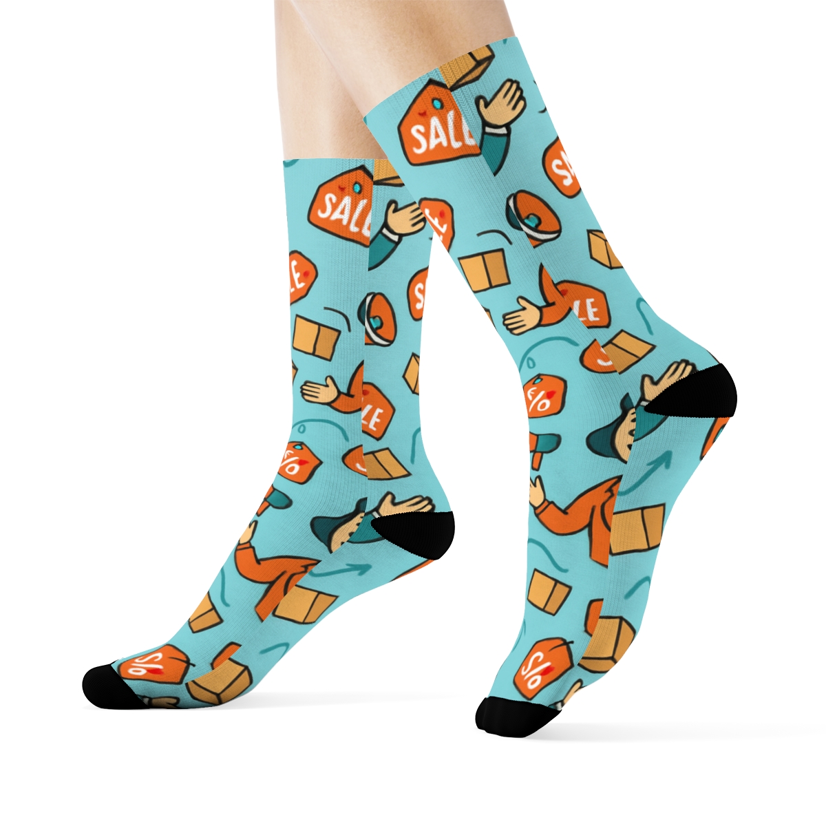Salesperson Juggling Products Tessellation personalized crew socks
