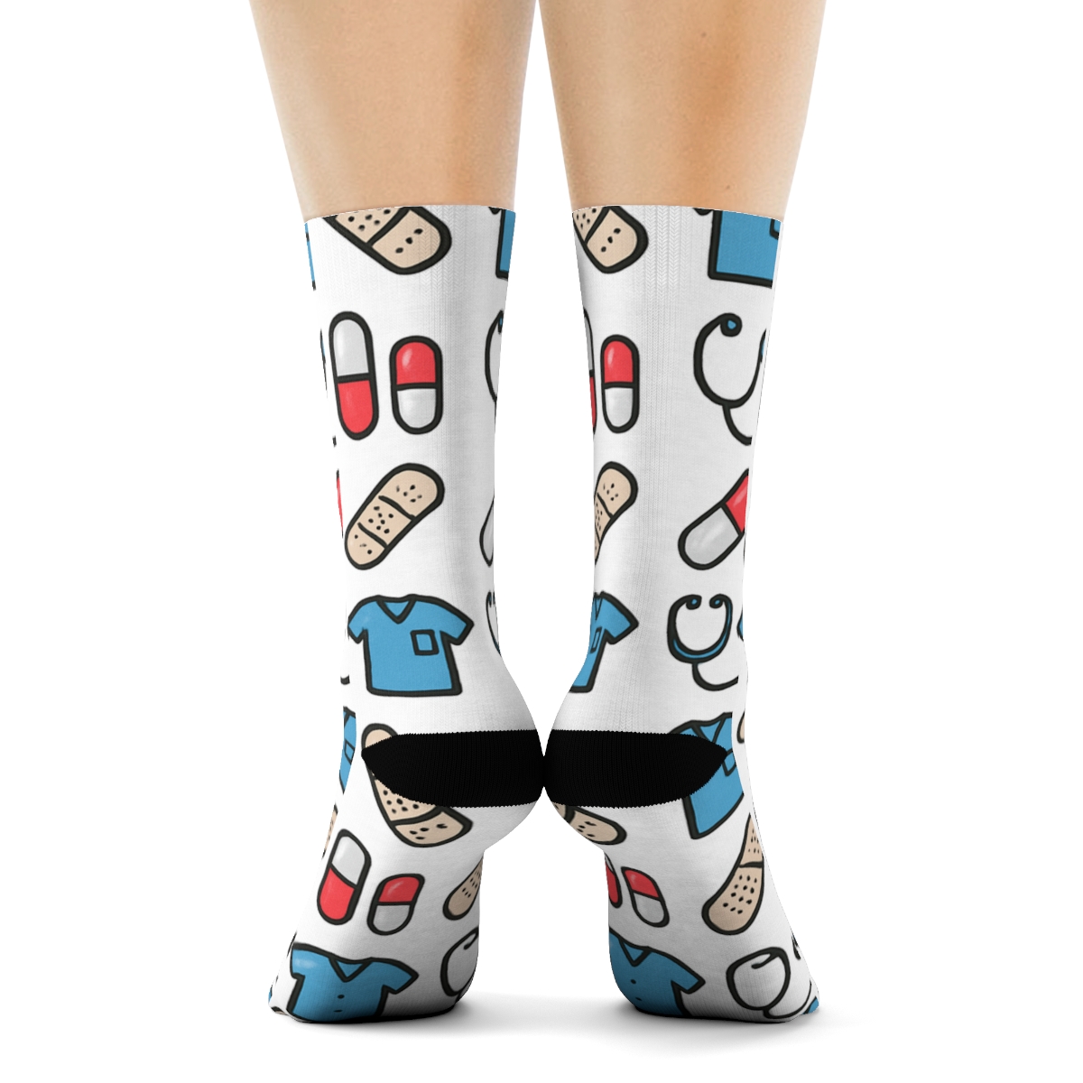 Nurse Night Shift Tool Grid stylish athletic crew socks