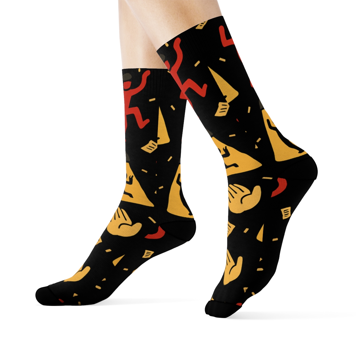 Applause Grid With Actor Spotlight Silhouettes trendy patterned crew socks