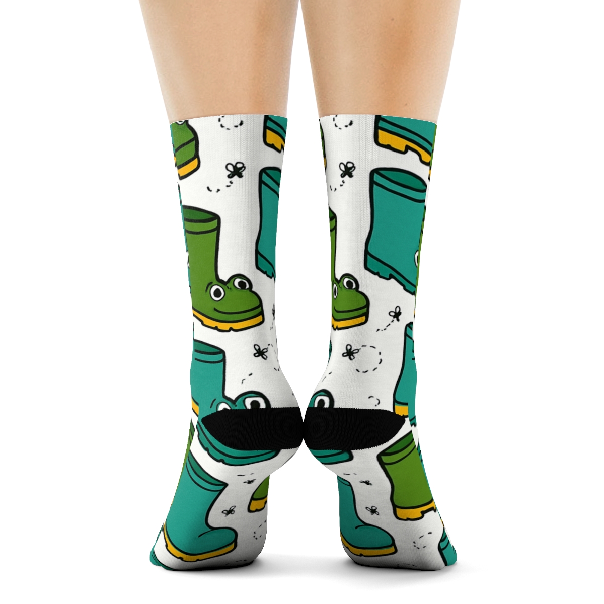 Pond Parade Frog Boot Pattern soft everyday crew socks