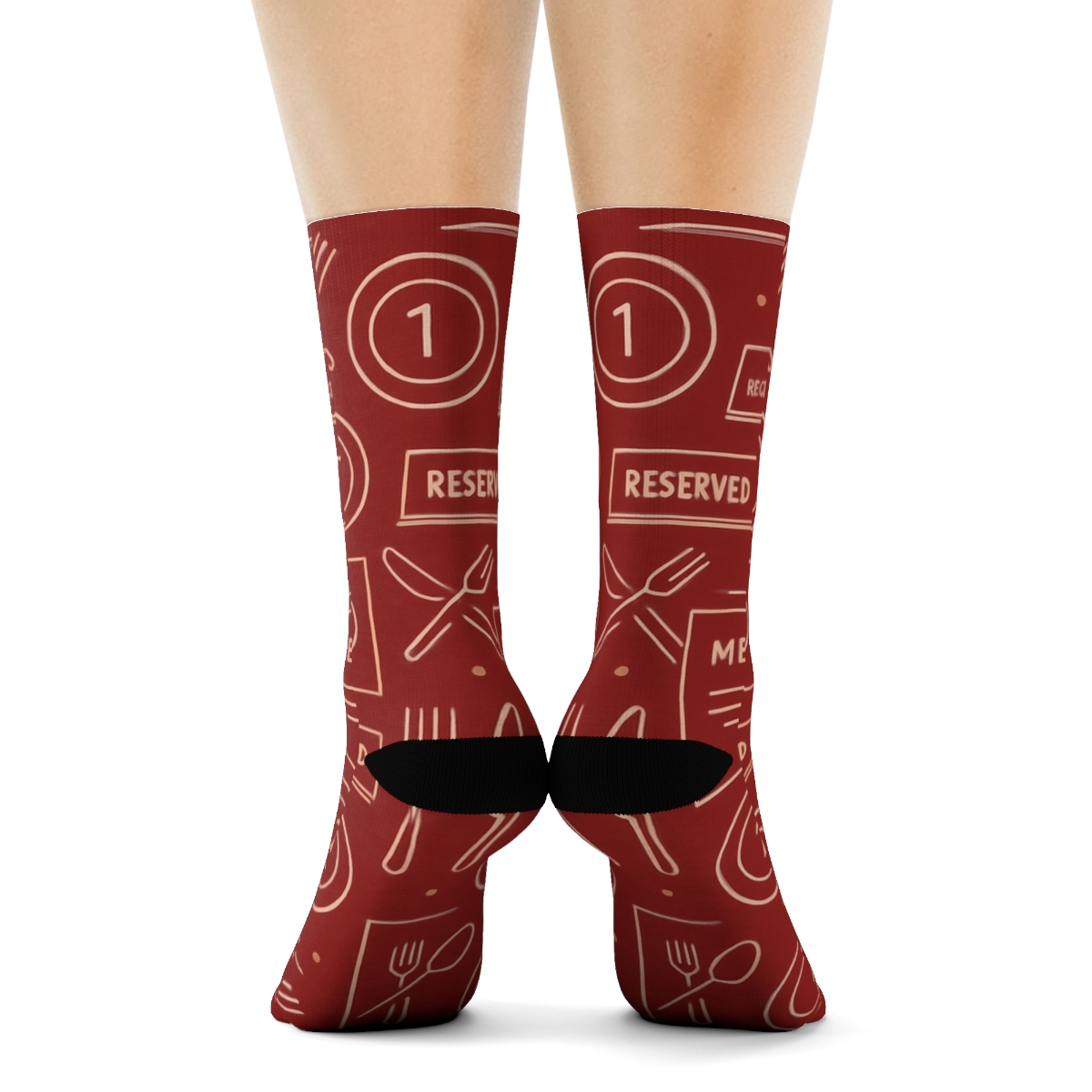 Menu Grid With Restaurant Manager Accents trendy patterned crew socks