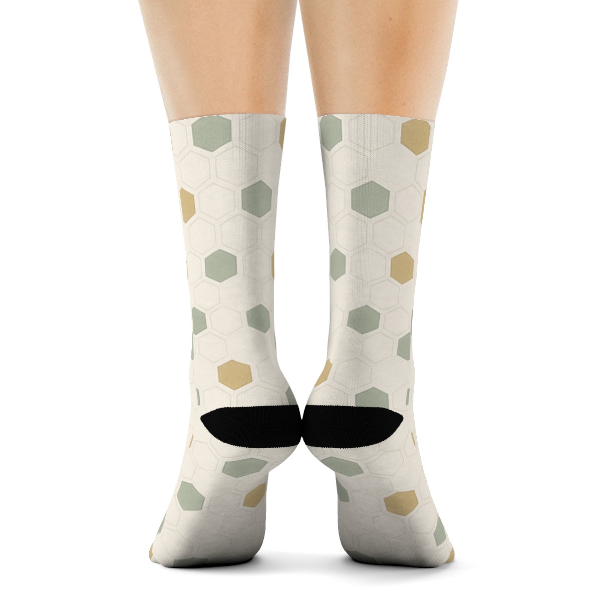 Micro Hex Scatter designer printed crew socks