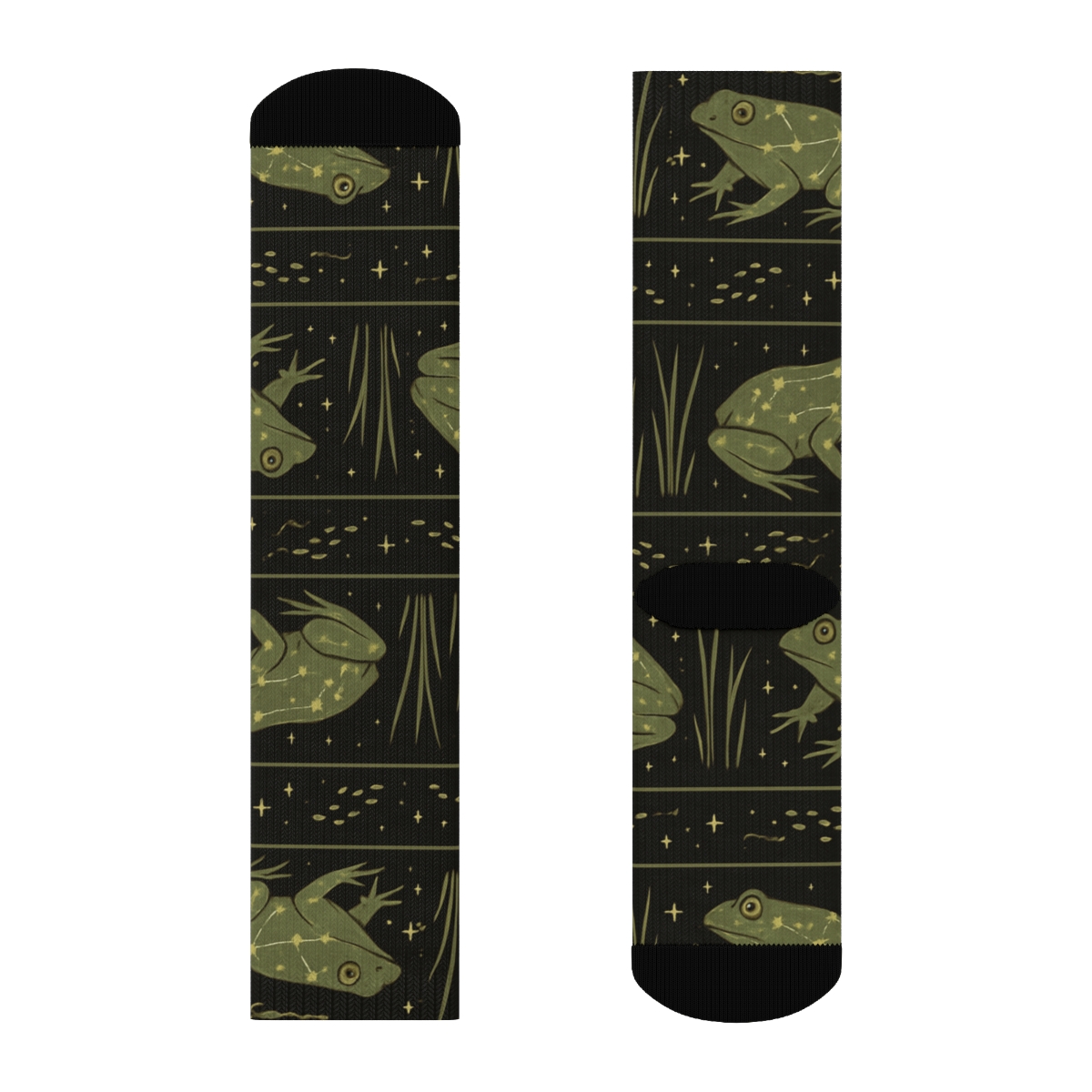 Starlit Frog Constellation Band Pattern unique graphic crew socks