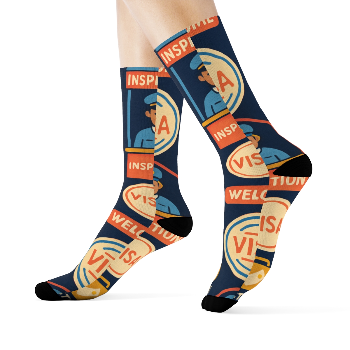 Inspection Booth Tessellation, Immigration Officer Grade comfortable cotton crew socks