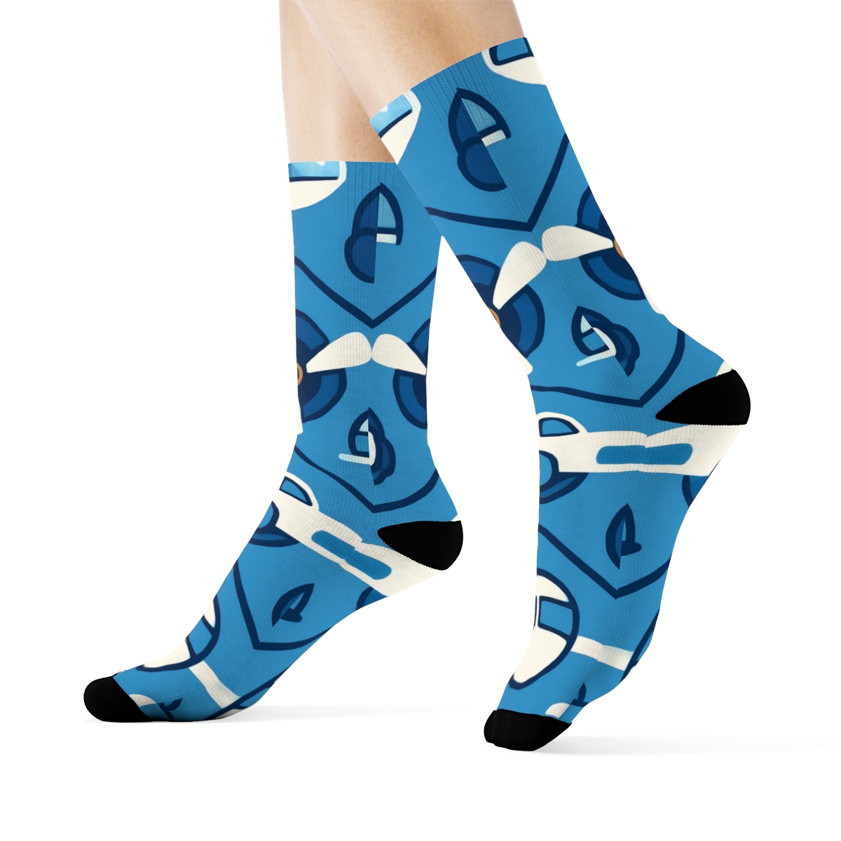 Pilot Sky Chevron Stream custom crew socks