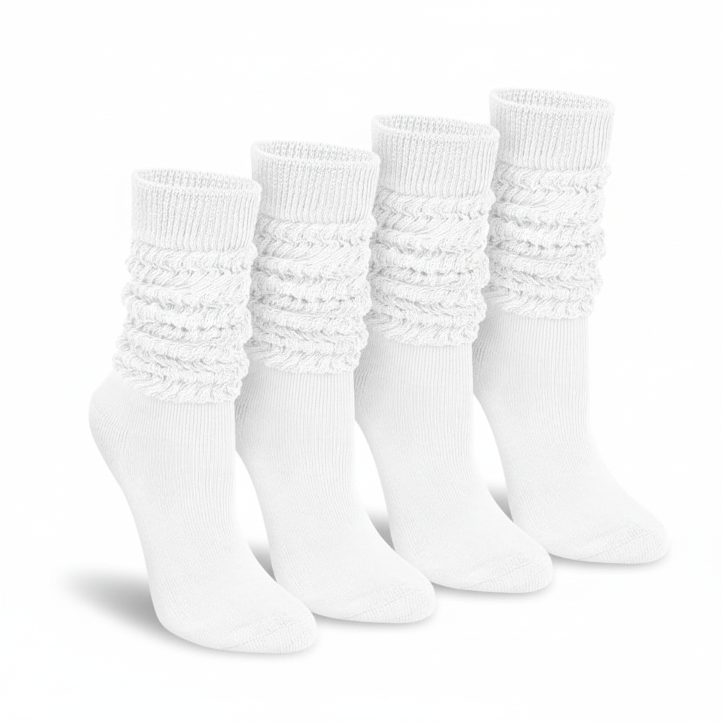 4 Pairs Women Slouchy Knit Socks