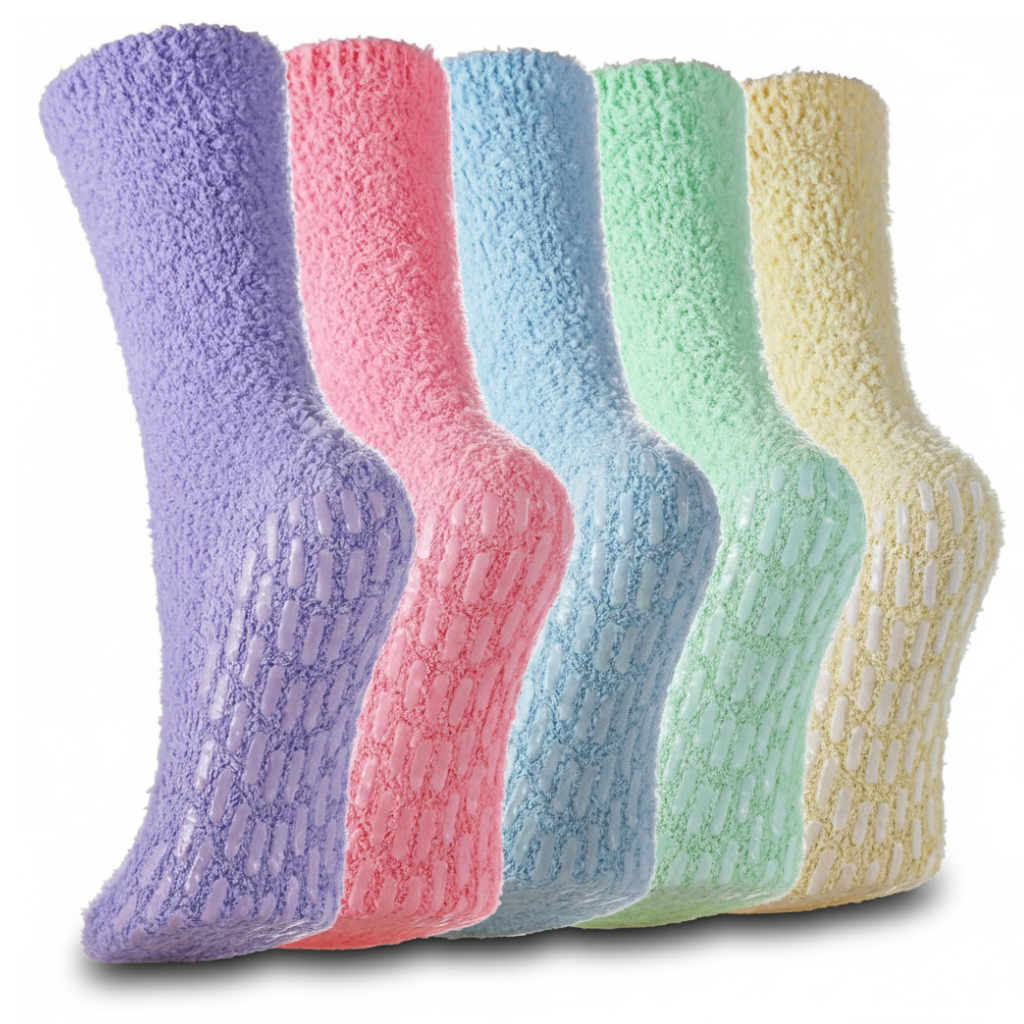 Women Grips Non Slip Fuzzy Socks