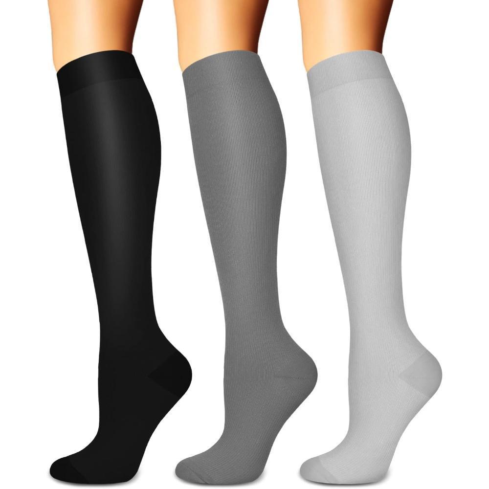 3 Pairs Compression Socks - Stability and Circulation Support
