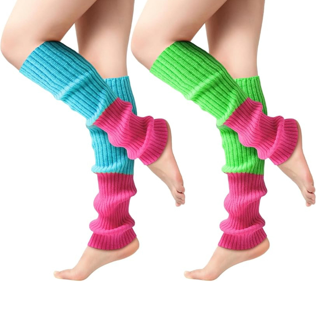 Pack Of 2 Soft Knitted Warmers For Women With 80s Retro Look