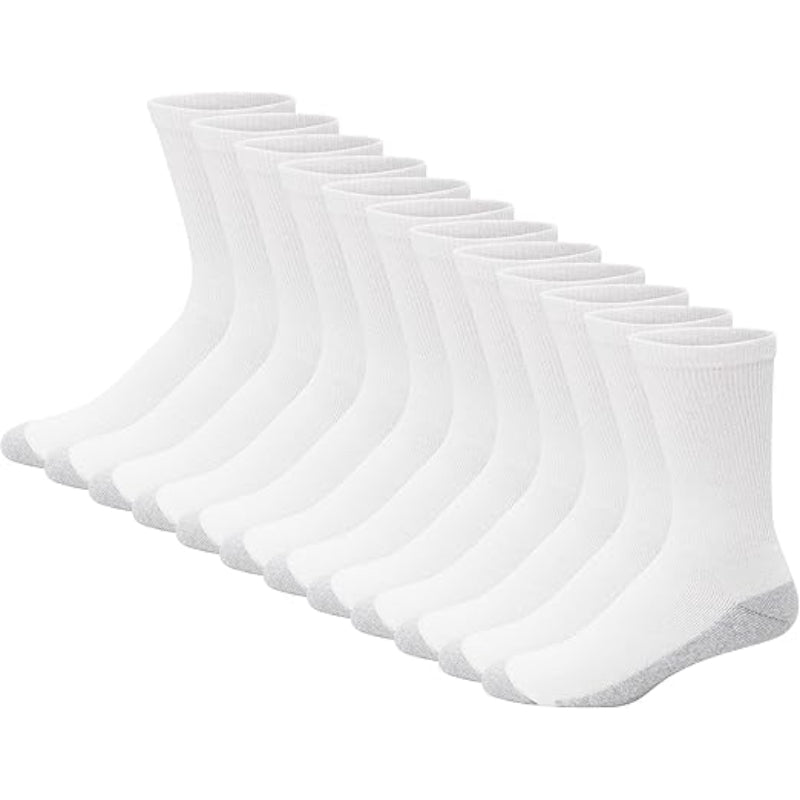 12 Pack Ribbed Everyday Wear Crew Socks