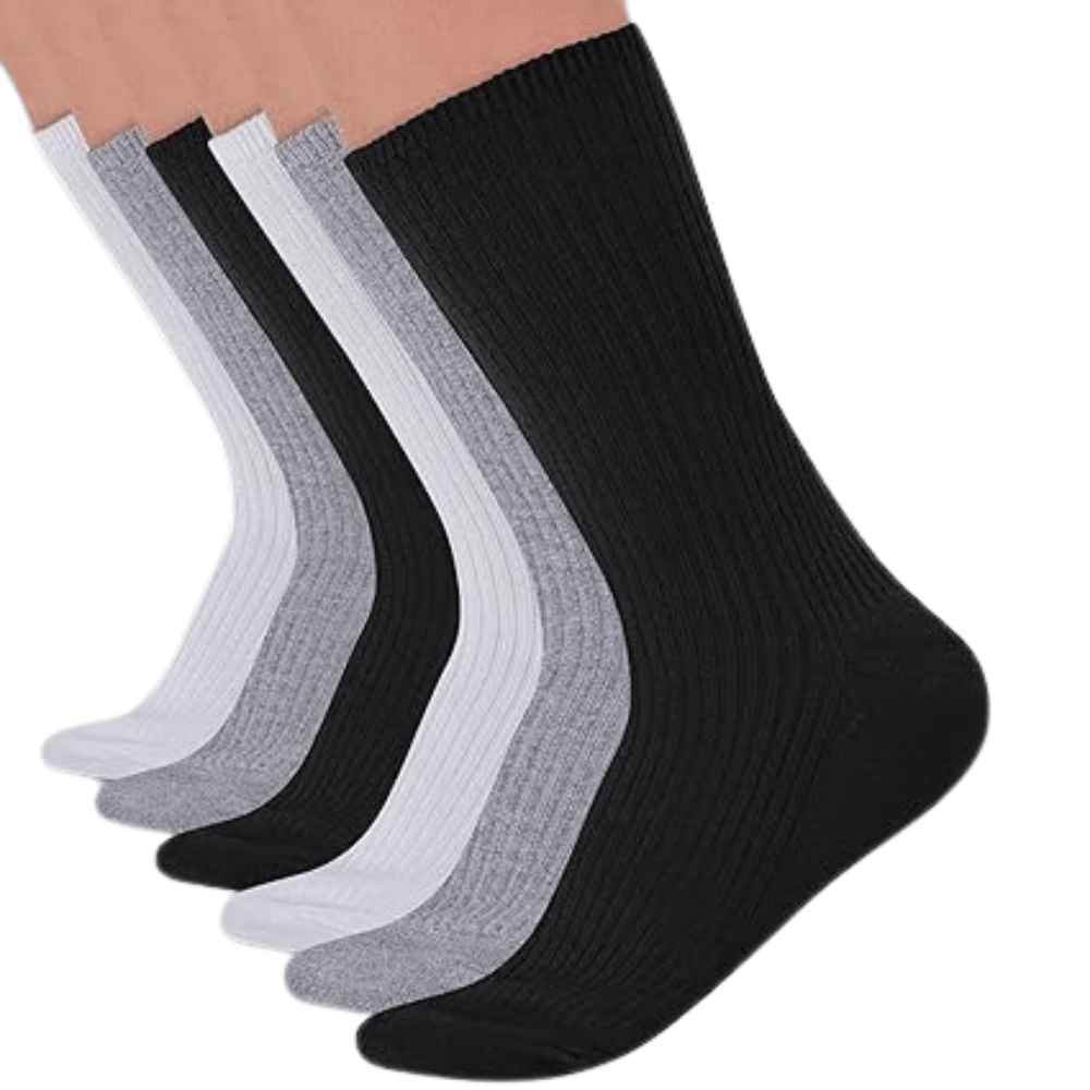 6 Pairs Non Binding Ribbed Neuropathy Socks