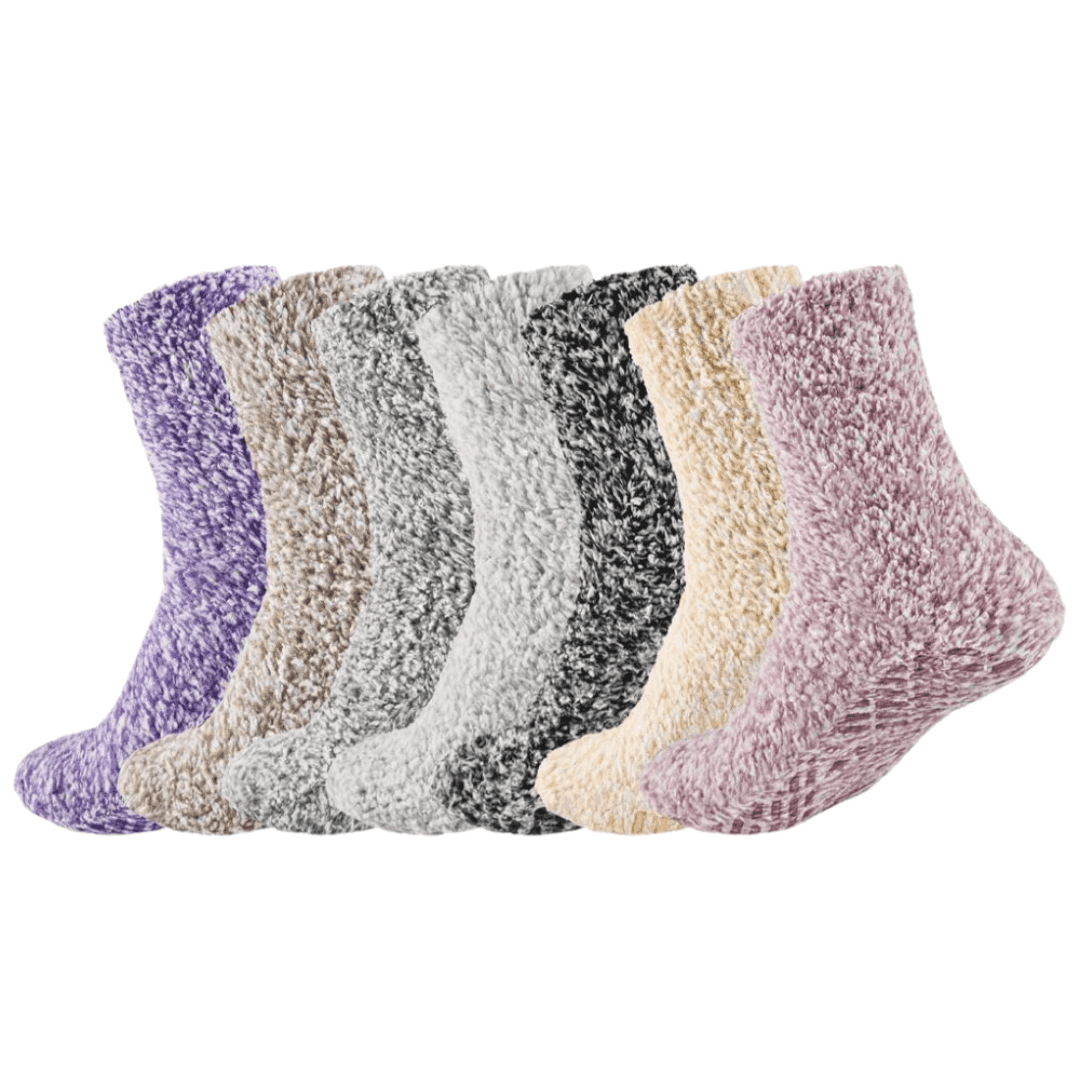 7-Pack Non-Slip Diabetic Socks - Cozy and Comfortable