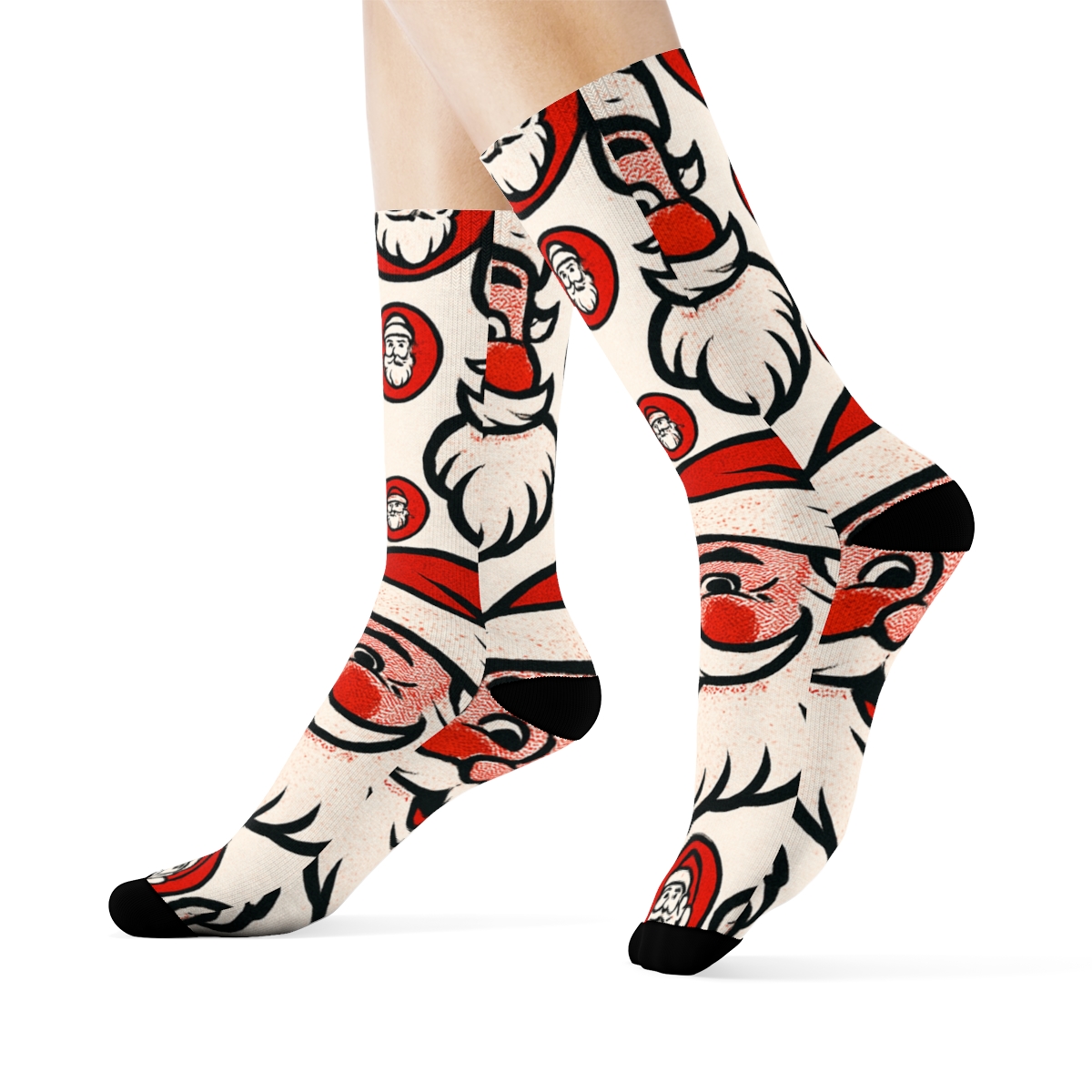 Santa Face Repeat premium sports crew socks