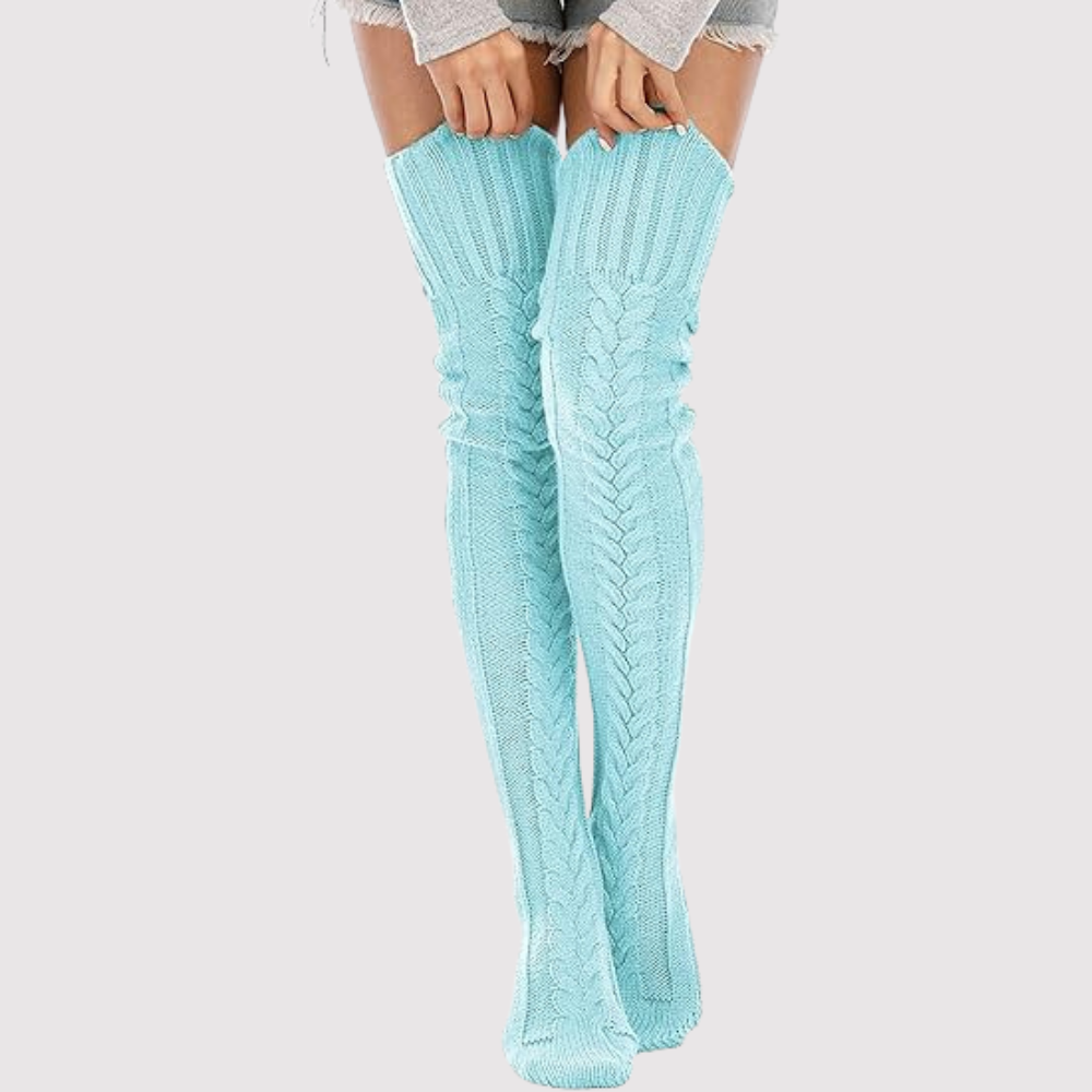 Women Winter Boot Socks With Cable Knit And Extra Length