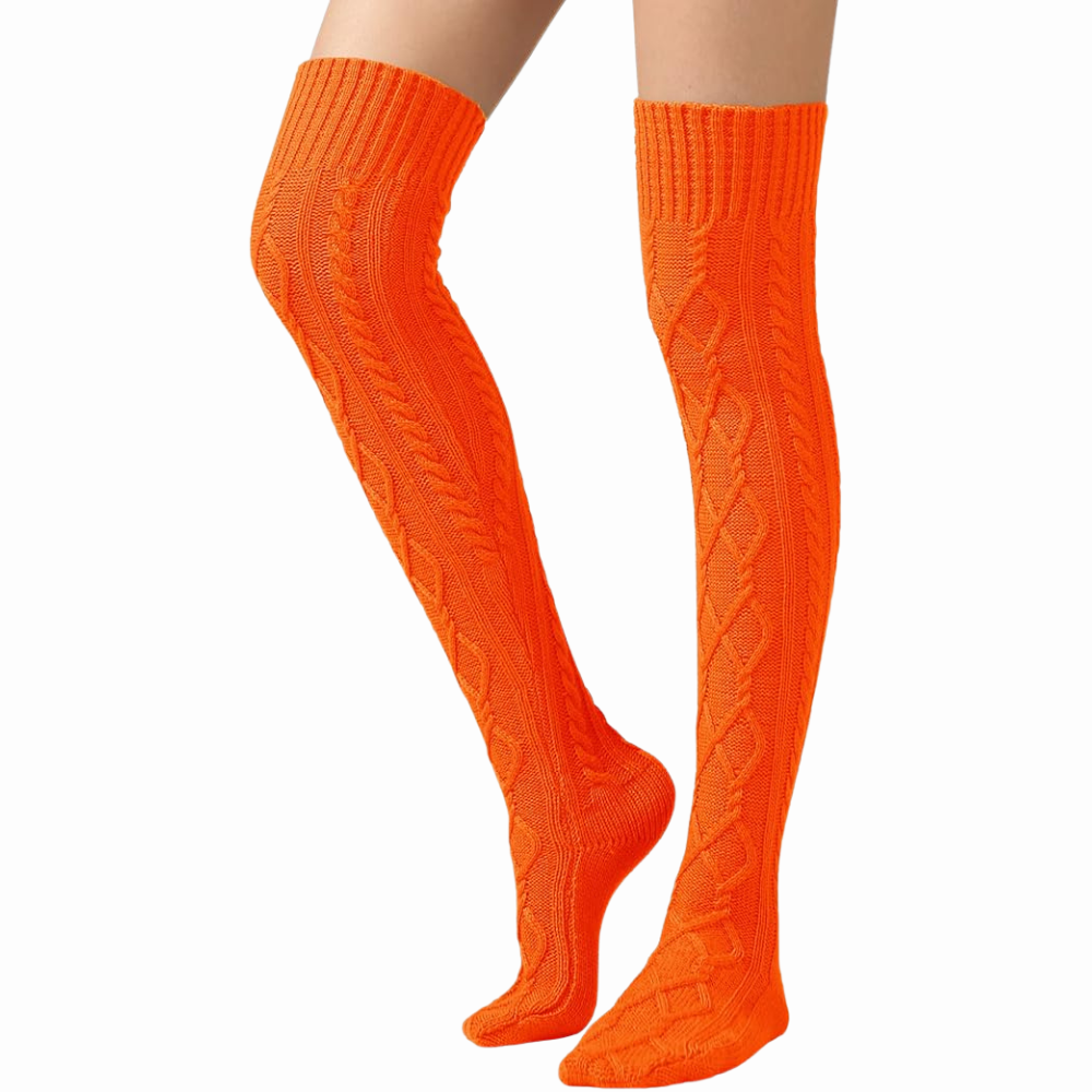 Women Cable Knit Boot Socks Extra Long Winter Stocking