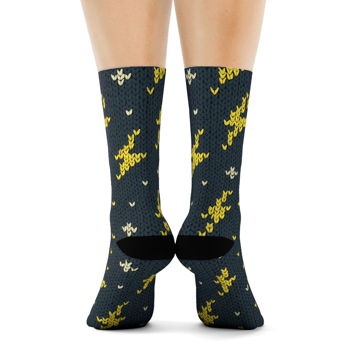 Micro Bolt Scatter Knit Illusion unique graphic crew socks