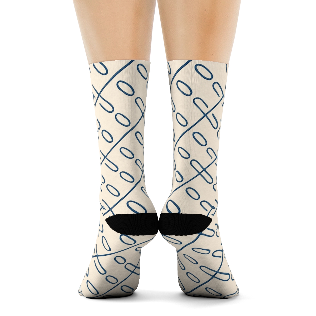 Orbit Stitch Lattice comfortable cotton crew socks