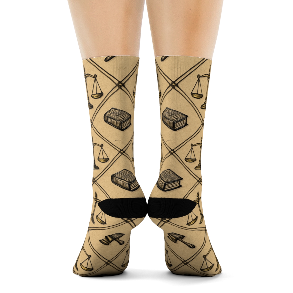 Scales Lattice With Judge Accents trendy patterned crew socks