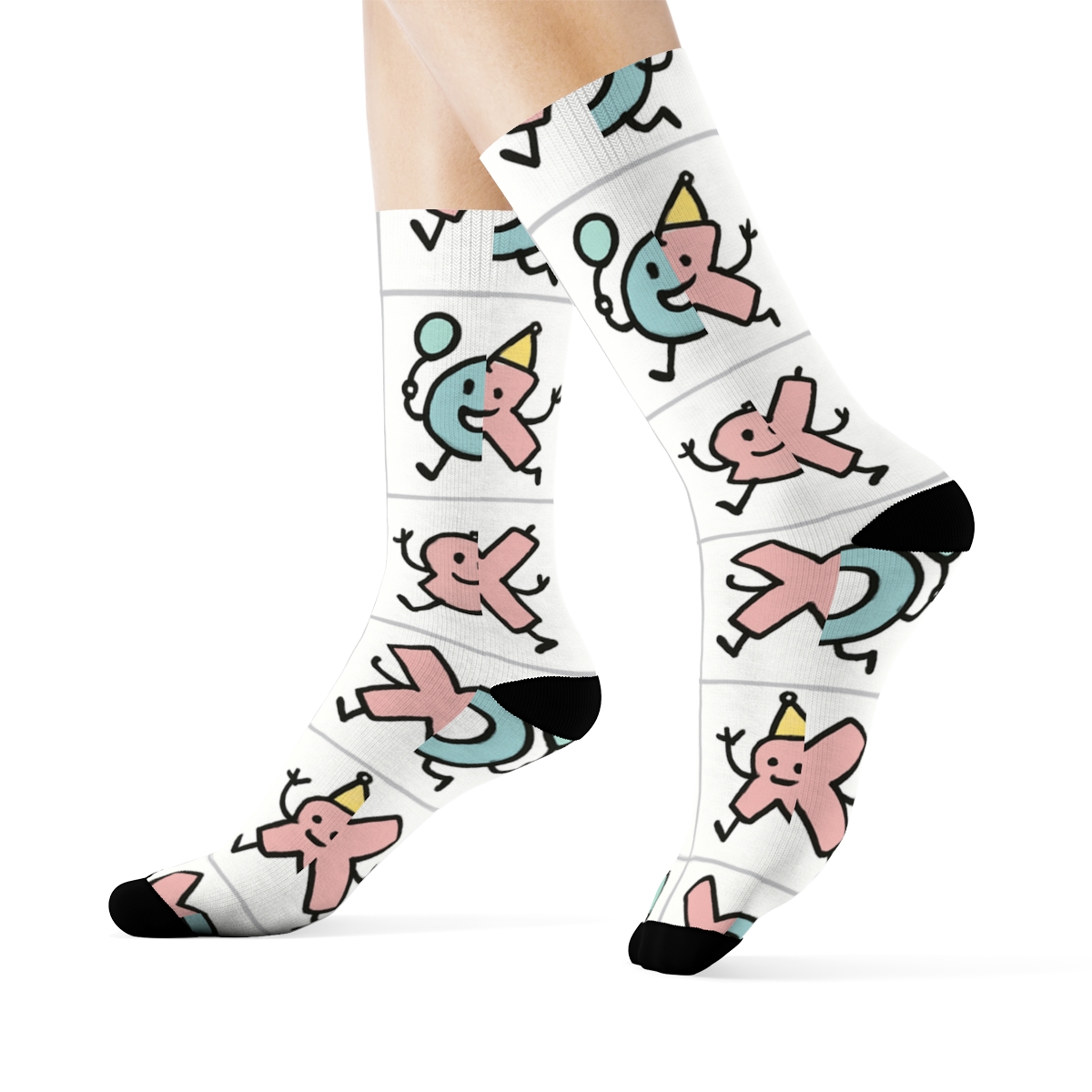 Pastel Game Board Parade With Valentines Xo Icons trendy patterned crew socks