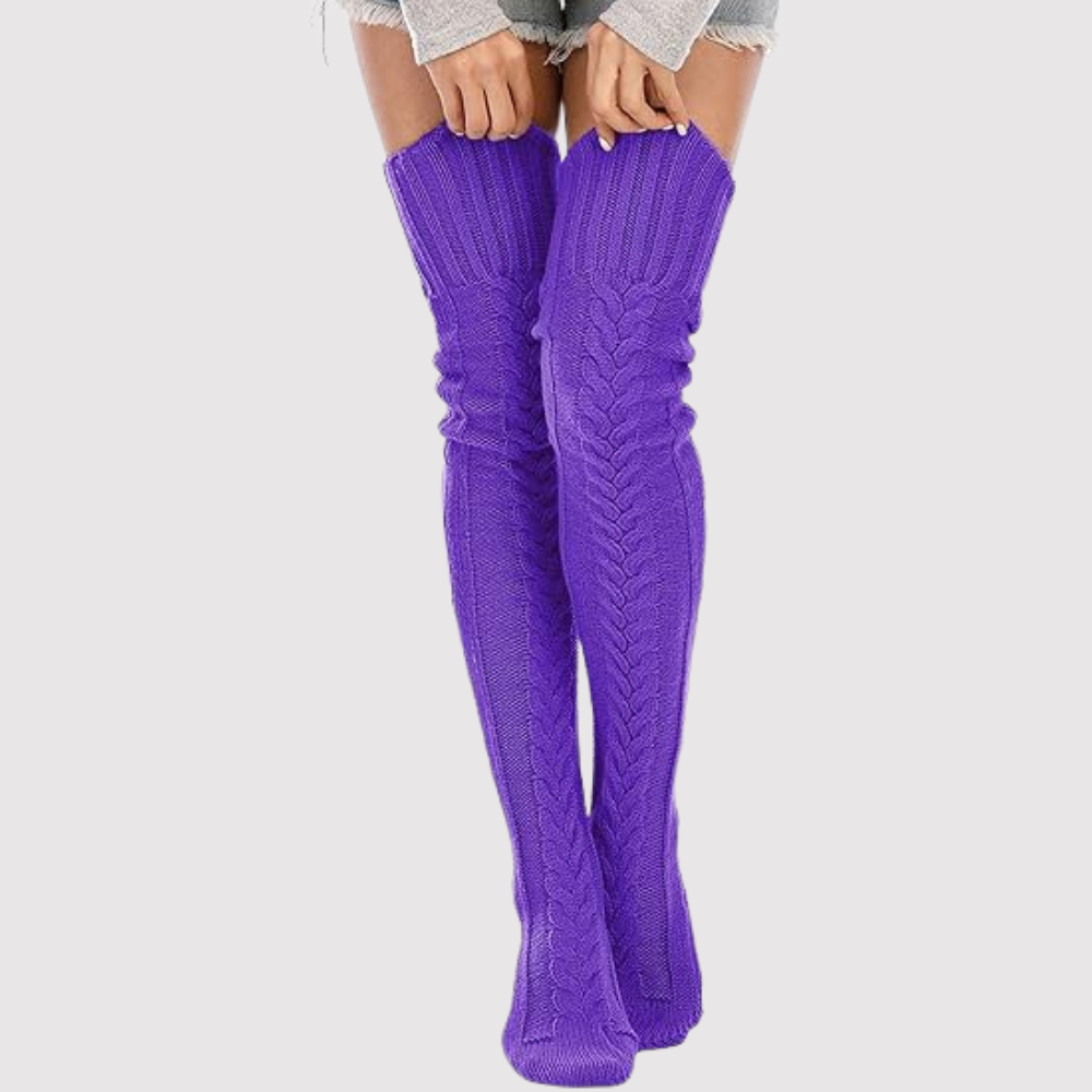 Women Winter Boot Socks With Cable Knit And Extra Length