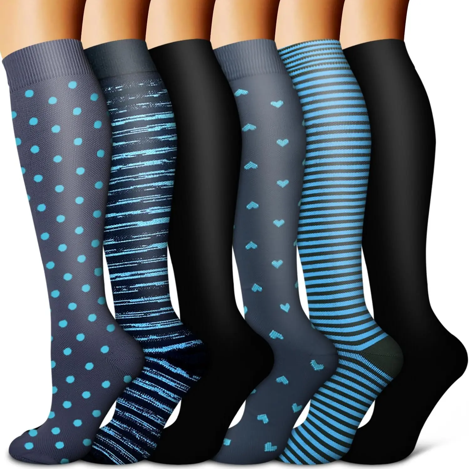 Moisture Wicking Knee High Compression Socks For Men and Women