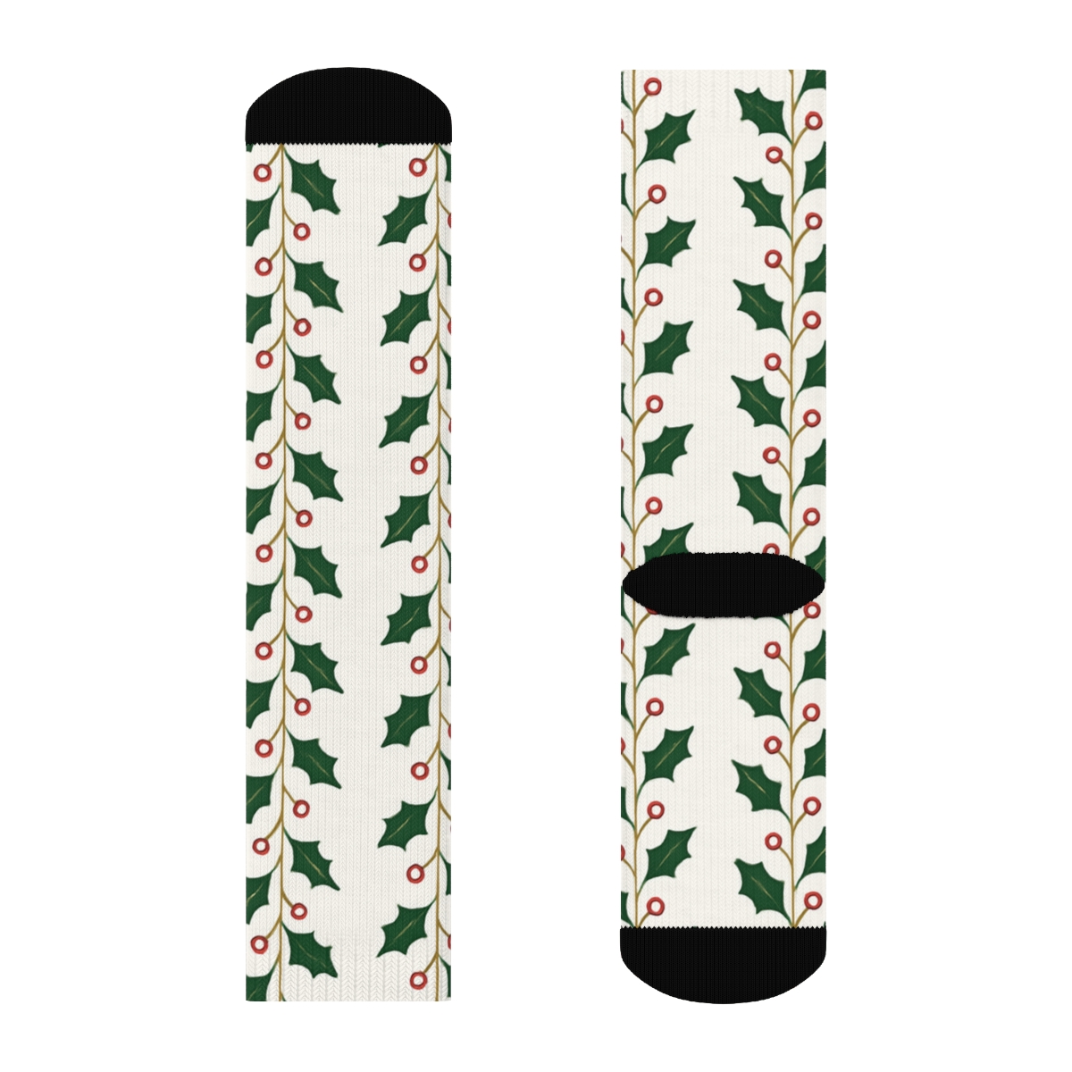Holly Garland Vertical Vine Stripe custom crew socks