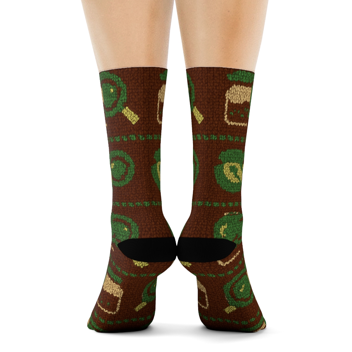 Knitted Field Notes With Environmental Inspector Motifs premium sports crew socks