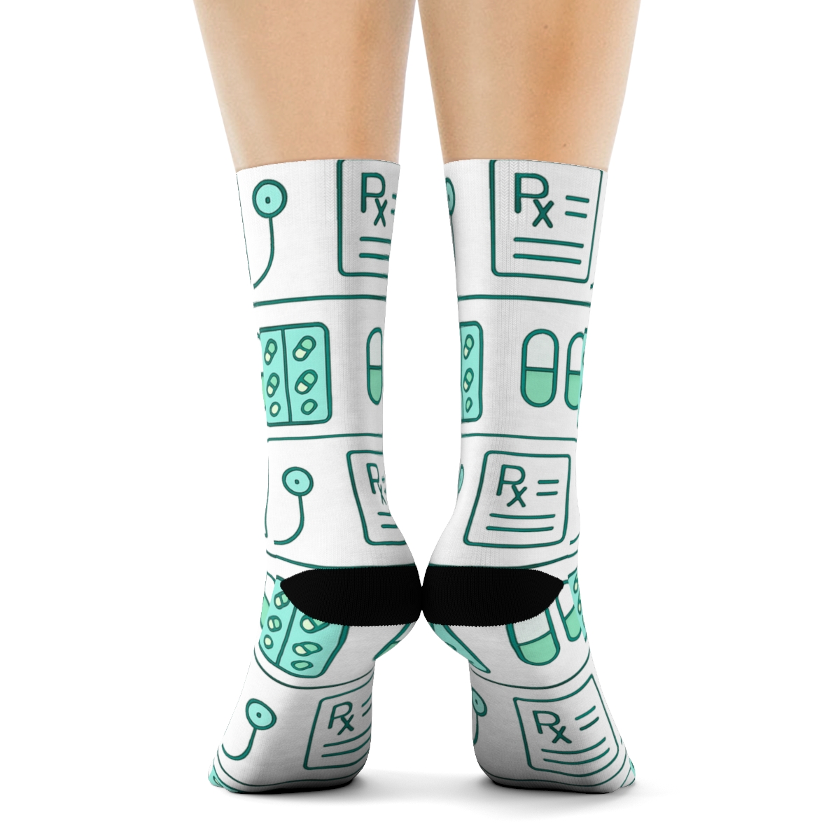Prescription Bands With Pharmacist Shelf Rhythm designer printed crew socks