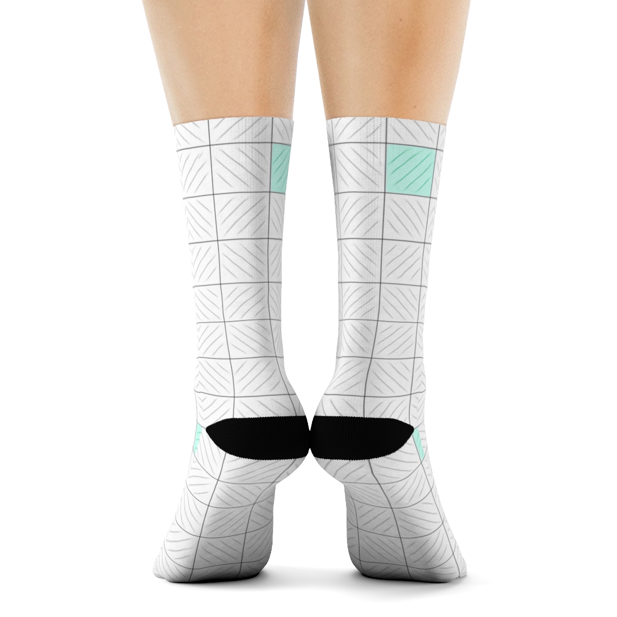 Soft Cross Hatch Blocks stylish athletic crew socks