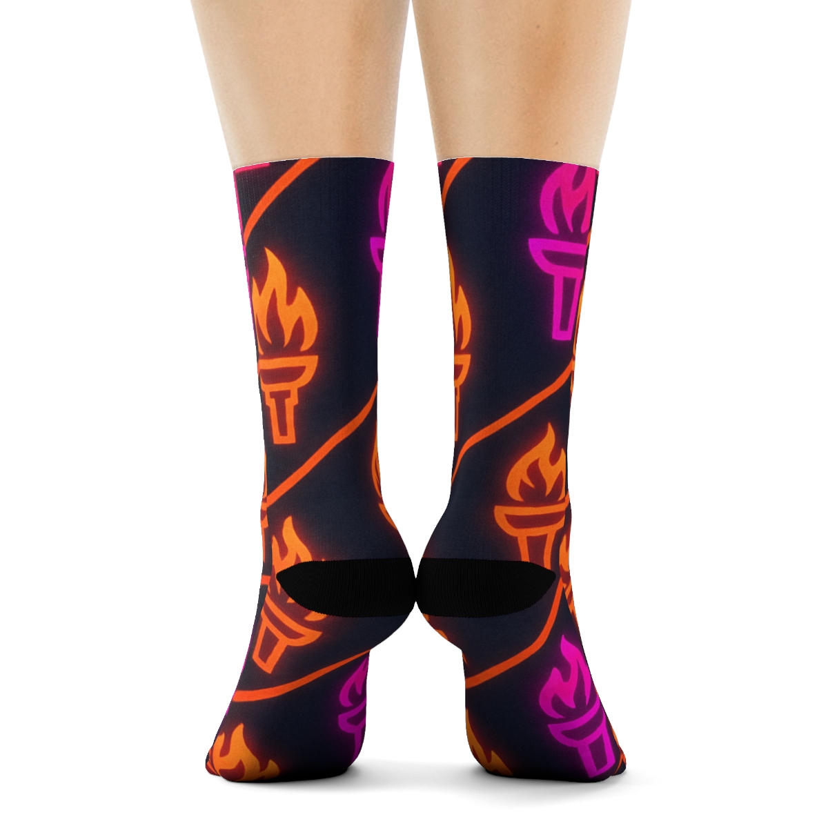 Neon Torch Chevron comfortable cotton crew socks