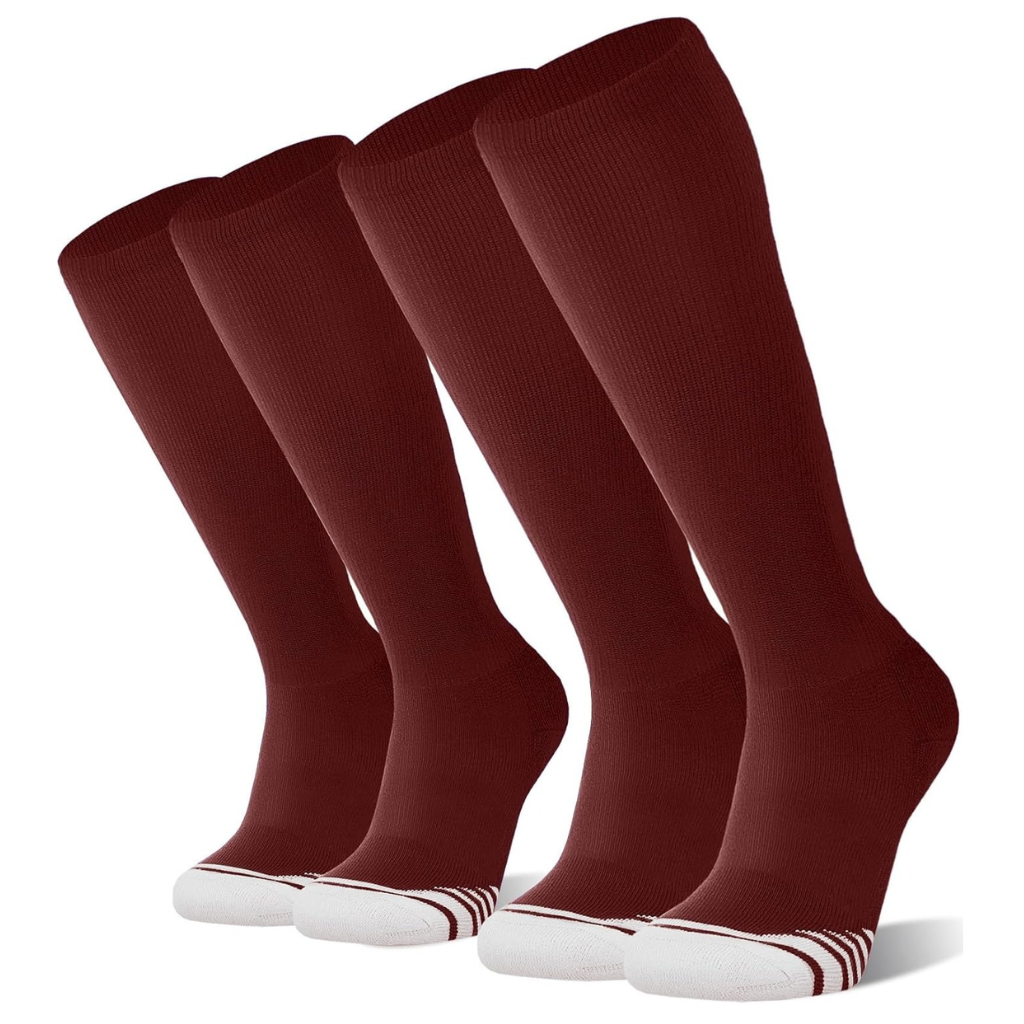 Pack of 2 Baseball Soccer and Softball Over the Calf Knee High Socks for Kids Youth Men and Women