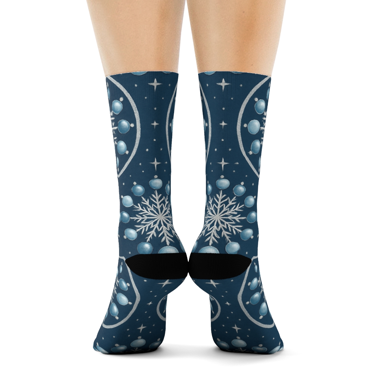 Icy Bauble Ring Christmas Medallions stylish athletic crew socks