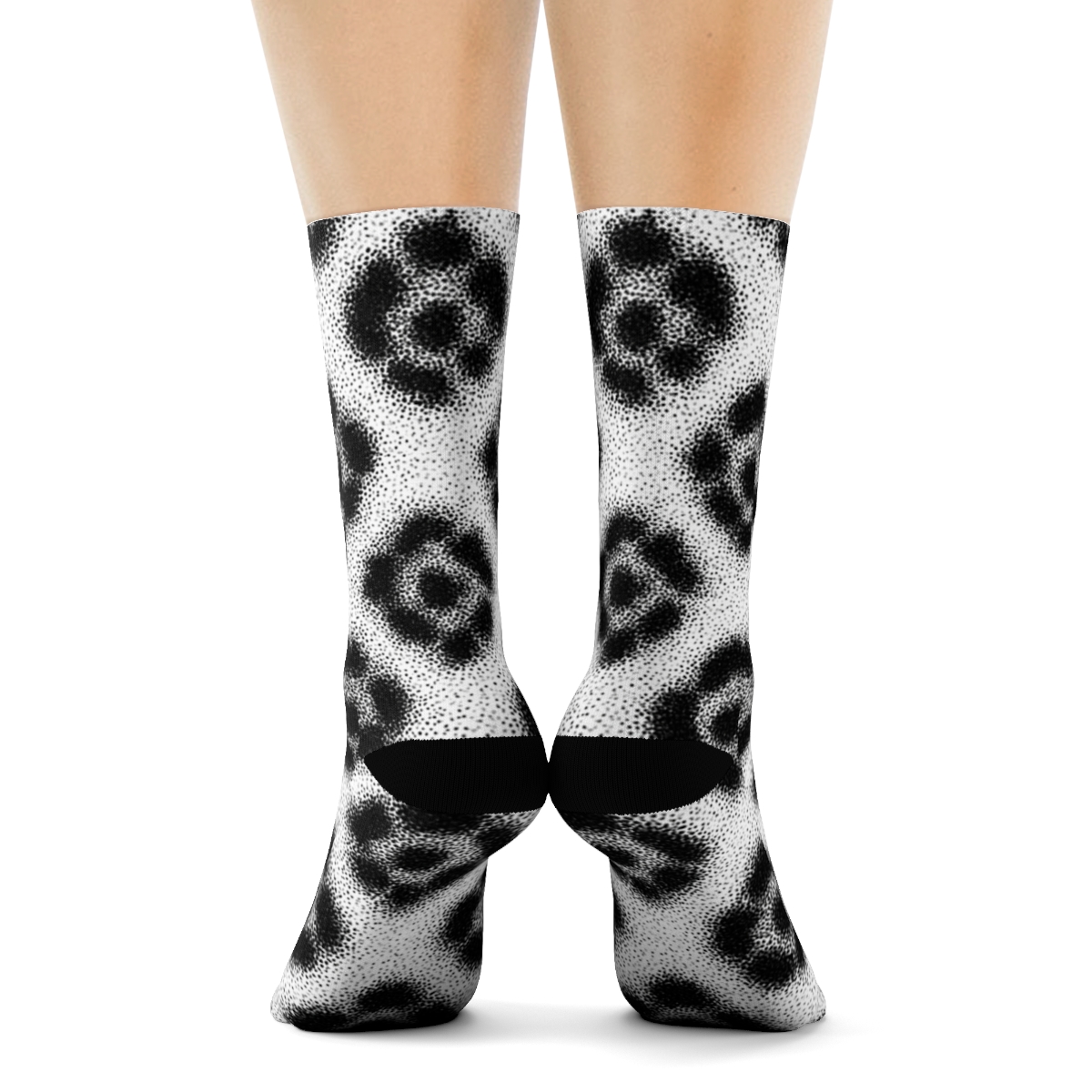 Monochrome Micro Spot Fur Lattice custom crew socks