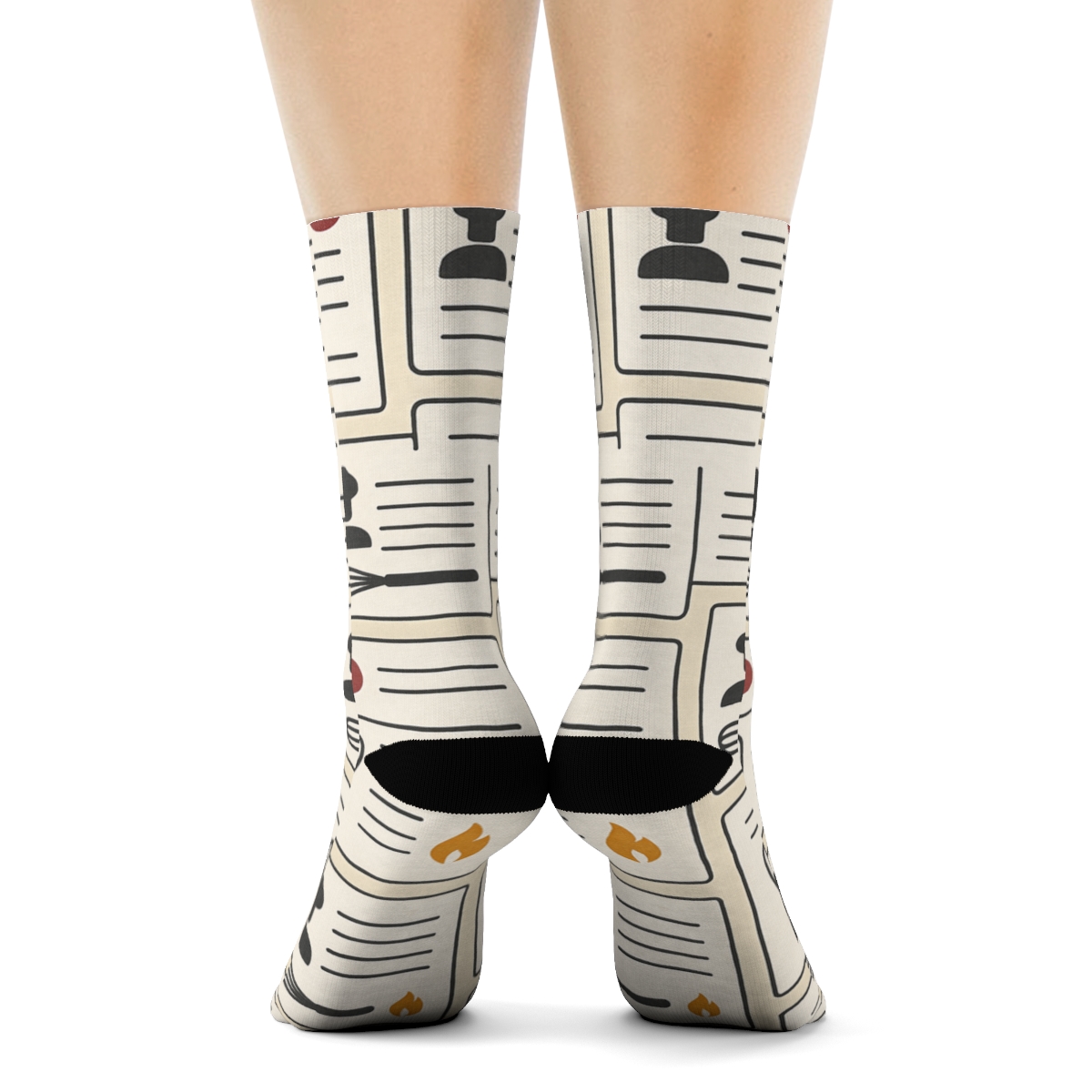 Recipe Cards With Chef Silhouette Tiles stylish athletic crew socks